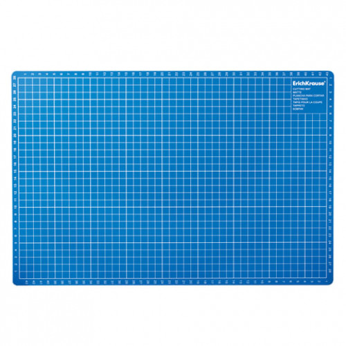 Коврик-подкладка настольный для резки А3 (450х300 мм), сантиметровая шкала, синий, 3 мм, ERICH KRAUSE, 19272