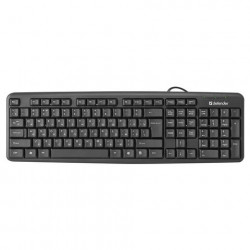 Клавиатура проводная DEFENDER Element HB-520, РАЗЪЕМ PS/2, 104 клавиши + 3 дополнительные клавиши, черная, 45520